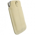 Krusell Luna Pouch XXL Nubuck - кожен калъф за HTC Sensation, Galaxy S2, LG Optimus, Nokia Lumia, HTC Desire 500, Moto G и др. (бежов) 1