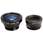 Комплект лещи Fish Eye, Wide Angle и Macro за iPhone, смартфони и таблети (черен) 7
