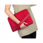 Tucano Bisi Sleeve - практична полиестерна чанта за MacBook Air 13, MacBook Pro 13, Ultrabooks и нетбуци (червен) 3
