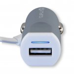 4smarts MultiCord Car Charger MicroUSB + USB-C - зарядно за кола с кабел за microUSB и USB-C стандарти (бял-сив) 2