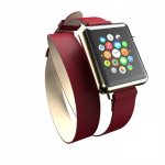 Incipio Reese Double Wrap Watch Band - класическа кожена каишка за Apple Watch 42мм, 44мм (червен) 1