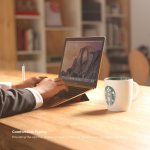 Elago Flip Stand - микрофибърна подложка и поставка за MacBook (черен-червен) 4