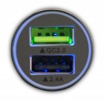 4smarts Qualcomm Rapid Quick Charge 2.0 In-Car Charger 4.5A - зарядно за кола с технология за бързо зареждане (4.5 Ампера) с 2 USB изхода (черен-тъмносив) 2