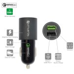 4smarts Qualcomm Rapid Quick Charge 2.0 In-Car Charger 4.5A - зарядно за кола с технология за бързо зареждане (4.5 Ампера) с 2 USB изхода (черен-тъмносив) 1