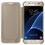 Samsung Clear View Cover EF-ZG930CFEGWW - оригинален кейс през който виждате информация от дисплея за Samsung Galaxy S7 (златист) 1