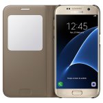 Samsung S-View Cover EF-CG930PFEGWW - оригинален кожен калъф за Samsung Galaxy S7 (златист) 1
