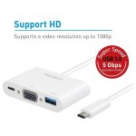 Macally USB-C to VGA Multiport Adapter - USB-C адаптер за с VGA, USB-C и USB-A 3.0 портове за MacBook и компютри с USB-C порт 1