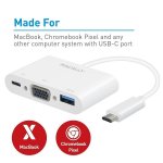 Macally USB-C to VGA Multiport Adapter - USB-C адаптер за с VGA, USB-C и USB-A 3.0 портове за MacBook и компютри с USB-C порт 2
