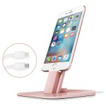 TwelveSouth HiRise Deluxe - алуминиева повдигаща поставка с Lightning и microUSB кабели за iPhone, iPad и устройства с microUSB (розово злато) 2