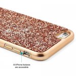 Prodigee Fancee Case - хибриден удароустойчив кейс с кристали за iPhone 6S, iPhone 6 (розово злато) 3