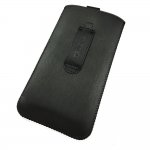 Telone Neo Pouch Size 17 - вертикален кожен калъф, тип джоб с лента за издърпване за iPhone 6 Plus, iPhone 6S Plus, Samsung Galaxy Note 4 и други (черен) 1