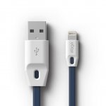 Elago Tangle-Free Lightning USB Cable - кабел за iPhone 6, iPhone 6S, iPad Air, iPad 5 (2017) и всеки Apple продукт с Lightning (бял-син) 1