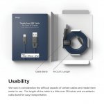 Elago Tangle-Free Lightning USB Cable - сертифициран MFI Lightning кабел за iPhone, iPad, iPod с Lightning (сив-син) 3