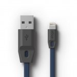 Elago Tangle-Free Lightning USB Cable - сертифициран MFI Lightning кабел за iPhone, iPad, iPod с Lightning (сив-син) 1