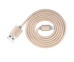 Devia Fashion MFI Lightning Data Cable 1.2m. - сертифициран плетен lightning кабел (120 см.) за iPhone, iPad и iPod с Lightning вход (златист) 1
