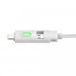 Comma Light Dural 2 in 1 Cable - универсален кабел с Lightning и MicroUSB конектори (бял) 1