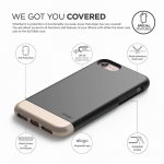 Elago S7 Glide Case + HD Clear Film - поликарбонатов кейс и HD покритие за iPhone 8, iPhone 7 (черен-златист) 2