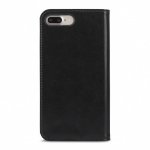 Moshi Overture Flip Wallet Case - кожен/текстилен калъф, тип портфейл и поставка за iPhone 8 Plus, iPhone 7 Plus (черен) 5