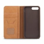 Moshi Overture Flip Wallet Case - кожен/текстилен калъф, тип портфейл и поставка за iPhone 8 Plus, iPhone 7 Plus (бежов) 3