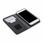 Moshi Overture Flip Wallet Case - кожен/текстилен калъф, тип портфейл и поставка за iPhone 8, iPhone 7 (черен) 2