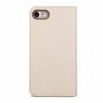 Moshi Overture Flip Wallet Case - кожен/текстилен калъф, тип портфейл и поставка за iPhone 8, iPhone 7 (бежов) 1