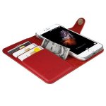 Verus Native Diary Case - кожен калъф (естествена кожа), тип портфейл за iPhone 8, iPhone 7 (червен) 1