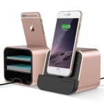 Verus New i-Depot Cradle - док станция за iPhone 8, iPhone 7, 7 Plus, 6/6S, 6 Plus/6S Plus, iPhone 5/5S/5C/SE, iPad mini (всички поколения), iPad Air, iPad 5 (2017)/Air 2, iPad Pro 9.7 (розово злато) 1