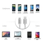 TeckNet TA502 Braided 3.1 USB-A to USB-C Cable - качествен плетен USB към USB-C кабел за устройства с USB-C порт (сребрист) 3