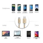 TeckNet TA502 Braided 3.1 USB-A to USB-C Cable - качествен плетен USB към USB-C кабел за устройства с USB-C порт (златист) 3