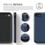 Elago Armor Case - хибриден кейс (поликарбонат + TPU) и HD покритие за iPhone 8, iPhone 7 (син) 3
