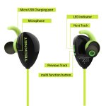 TeckNet G938 Bluetooth 4.0 Sweatproof Sport Earphones - безжични спортни слушалки с микрофон за мобилни устройства (зелен) 2