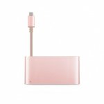 Moshi USB-C Multiport Adapter - адаптер за свързване от USB-C към HDMI 4K, USB-C, USB-A (розово злато) 2