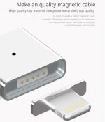 WSKEN Magnetic X-cable Cable - кабел с магнитен конектор за Apple продукти с Lightning (сребрист) 2