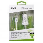 Jivo MFI Lightning 2.1A Car Charger - сертифицирано зарядно за кола с вграден Lightning кабел за iPhone, iPad и iPod 1