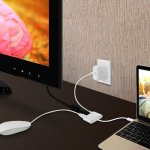 Macally USB-C Multiport Adapter 4K - адаптер за свързване от USB-C към HDMI 4K, USB-C, USB-A (бял) 3