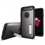 Spigen Slim Armor Case - хибриден кейс с поставка и най-висока степен на защита за iPhone 8, iPhone 7 (тъмносив) 1