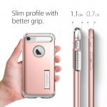 Spigen Slim Armor Case - хибриден кейс с поставка и най-висока степен на защита за iPhone 8, iPhone 7 (розово злато) 3