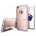 Spigen Slim Armor Case - хибриден кейс с поставка и най-висока степен на защита за iPhone 8, iPhone 7 (розово злато) 1