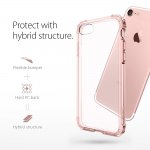 Spigen Crystal Shell Case - хибриден кейс с висока степен на защита за iPhone 8, iPhone 7 (прозрачен-розово злато) 1