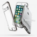 Spigen Crystal Hybrid Case - хибриден кейс с висока степен на защита и поставка за iPhone 8, iPhone 7 (прозрачен-сив) 9