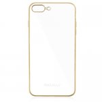 Macally Luxr Soft Case - силиконов (TPU) калъф за iPhone 8 Plus, iPhone 7 Plus (прозрачен-златист) 1