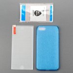 4smarts 360° Protection Set - тънък силиконов кейс и стъклено защитно покритие за дисплея на iPhone 8, iPhone 7 (син) 1