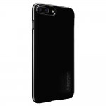 Spigen Thin Fit Case - качествен тънък матиран кейс за iPhone 8 Plus, iPhone 7 Plus (черен гланц) 1