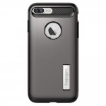 Spigen Slim Armor Case - хибриден кейс с поставка и най-висока степен на защита за iPhone 8 Plus, iPhone 7 Plus (тъмносив) 7
