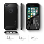 Spigen Rugged Armor Case - термополиуретанов кейс с най-висока степен на защита за iPhone 8, iPhone 7 (черен) 4