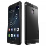 Spigen Rugged Armor Case - термополиуретанов кейс с най-висока степен на защита за Huawei P9 (черен) 4