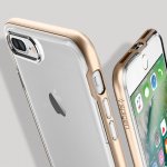 Spigen Neo Hybrid Case Crystal - хибриден кейс с висока степен на защита за iPhone 8 Plus, iPhone 7 Plus (прозрачен-златист) 8