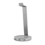 Satechi Aluminium Headphone Stand - дизайнерска алуминиева поставка за слушалки с USB изходи (тъмносива) 1