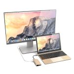 Satechi USB-C Aluminum Multiport Adapter - мултифункционален хъб за свързване на допълнителна периферия за компютри с USB-C (златист) 3