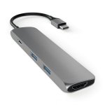 Satechi USB-C Multiport Adapter - мултифункционален хъб за свързване на допълнителна периферия за компютри с USB-C (тъмносив) 5